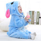 Hooded Flannel Romper Jumpsuit - Blue Stitch - Just Kidding Store