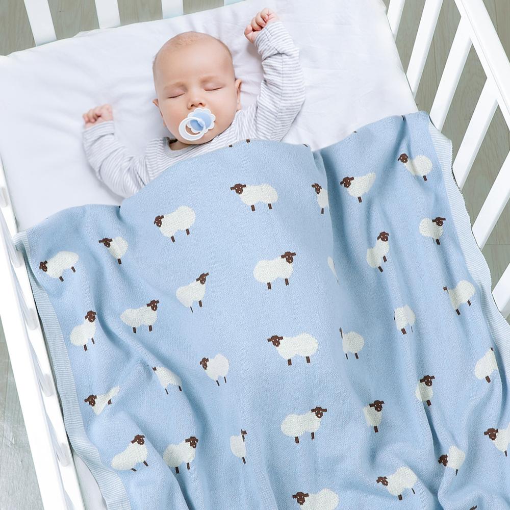 Sheep Baby Kids Cotton Knitted Blanket - Just Kidding Store