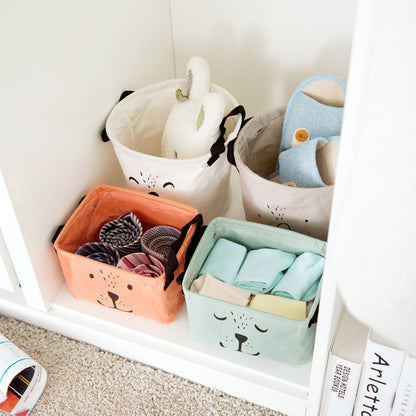 Canvas Storage Box Organizer - Desktop Jute Baskets - Just Kidding Store
