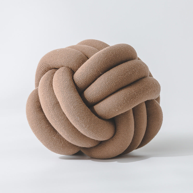 Handmade Brown Khaki Knot Jersey Pillow - Just Kidding Store