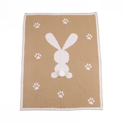 Little Bunny Rabbit Baby Toddler Kids Knit Blanket Just Kidding Store