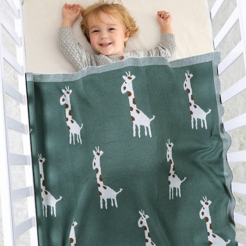 Little Giraffe Baby Children Cotton Knit Blanket - Just Kidding Store