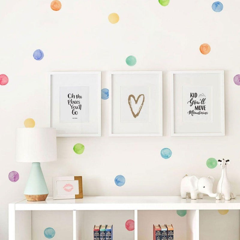 Watercolor Dot Wall Decal Colorful Wall Stickers - Just Kidding Store