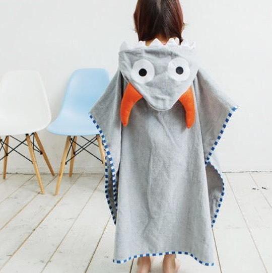 Beach Hooded Towel -  Hooded  Poncho - Brown Owl - Just Kidding