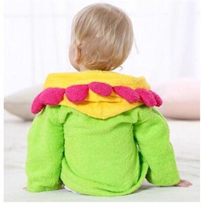 Flower Baby Hooded Bathrobe - Terry Towel - Just Kidding