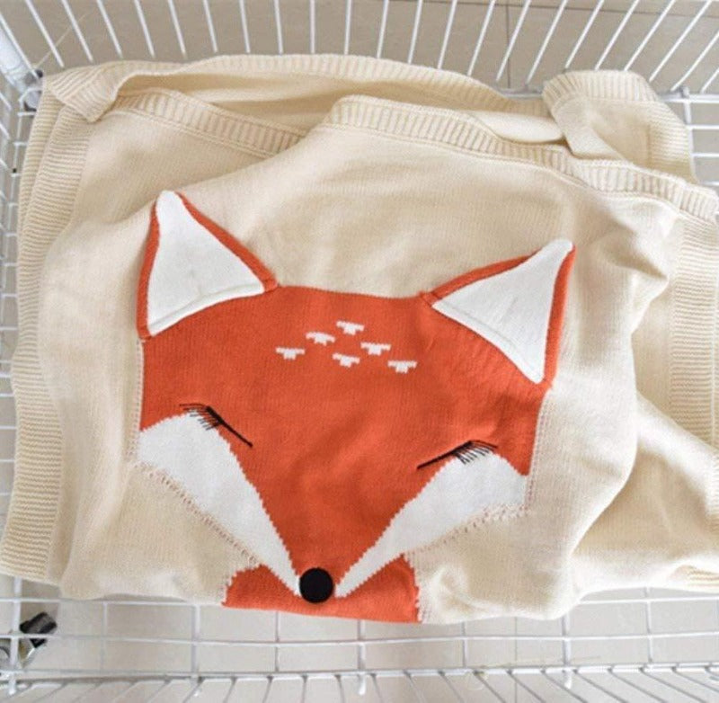 Lovely Soft Knitted Fox Kids Blanket - Just Kidding Store