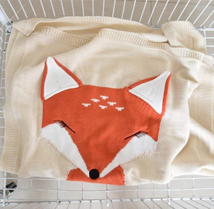 Lovely Soft Knitted Fox Kids Blanket - Just Kidding Store