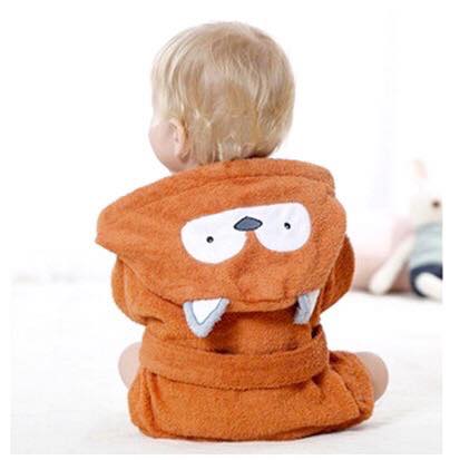 Baby Hooded Bathrobe - Terry Towel - Fox - Just Kidding Store
