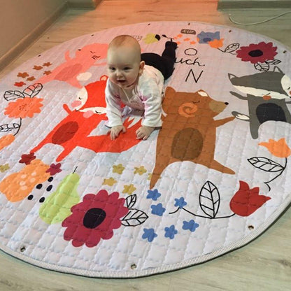 Kids Activity Play Mat - Toy Storage Bag - Fox Family - Just Kidding Store