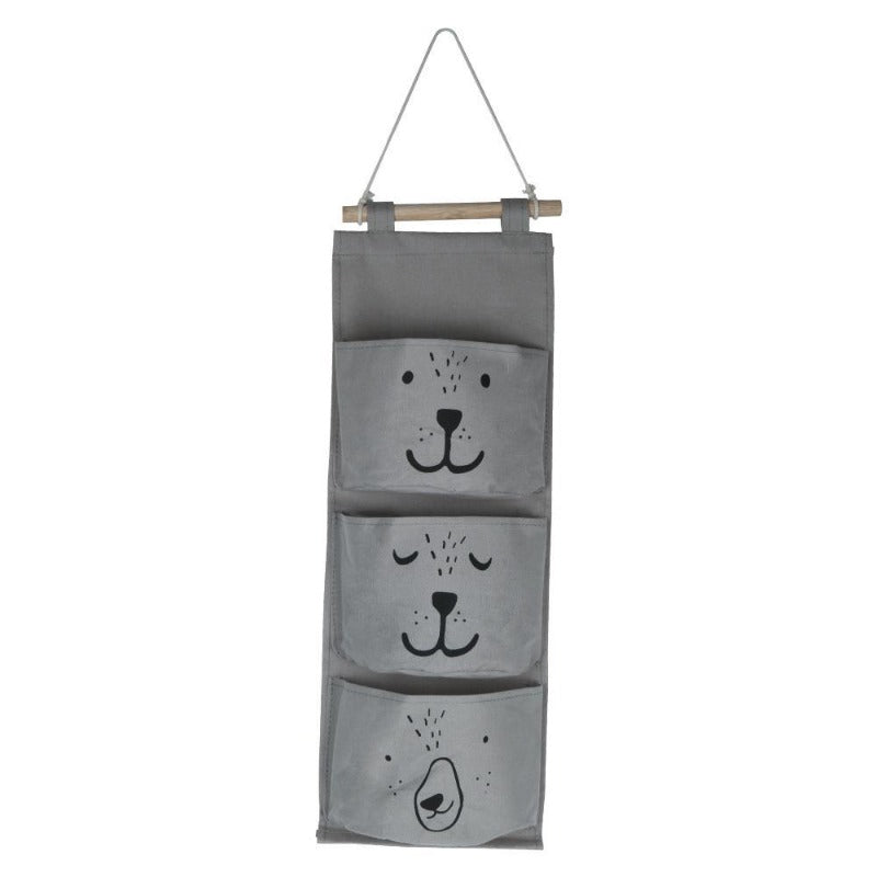 Bear Wall Hanging Storage Pockets Canvas Organizer - Just Kidding Store