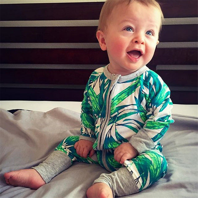 Green Leaves Baby and Toddlers Romper - Just Kidding Store