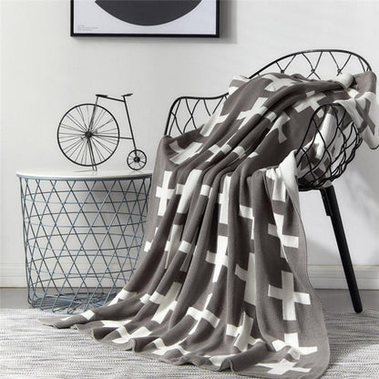 Cross Cotton Knitted Blanket - Swaddle - Bedding Blankets