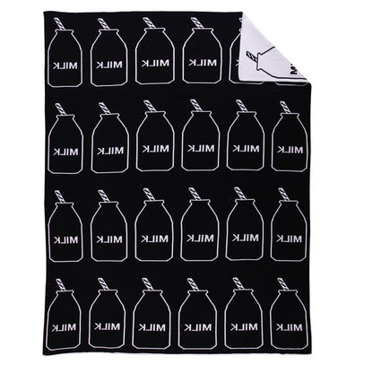 White Milk Cotton Knitted Blanket - Milk Bottle Kids Plaid - Just Kidding Store