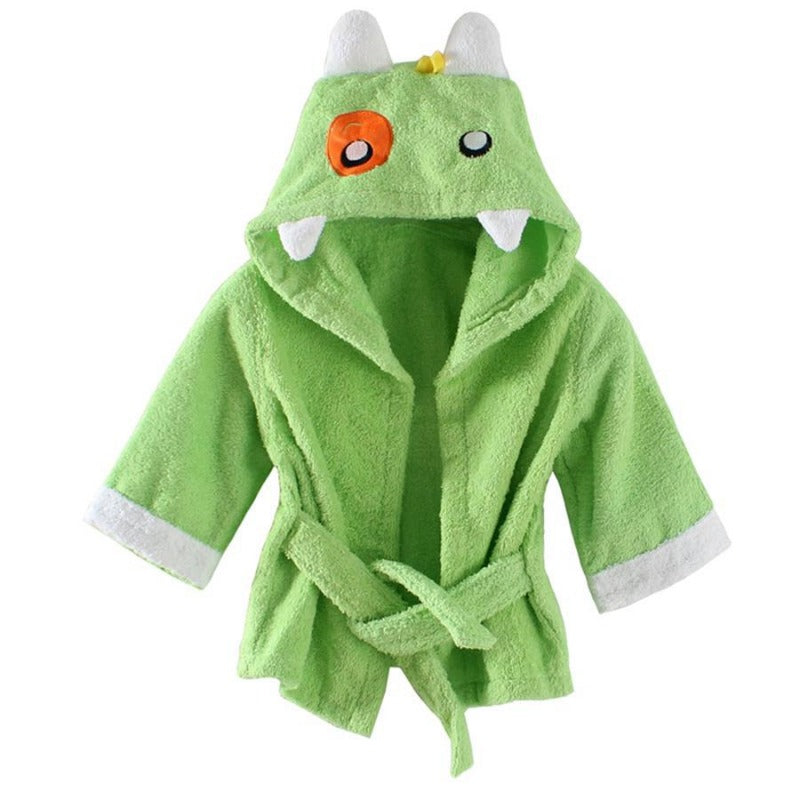 Baby Terry Spa Robe Green Monster - Just Kidding