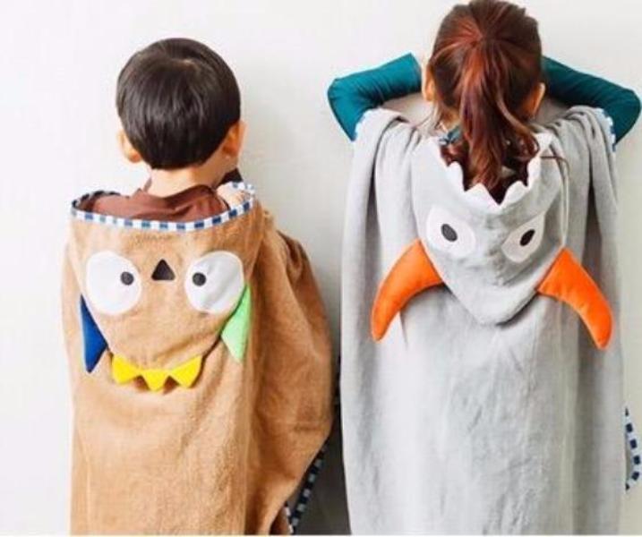 Beach Hooded Towel -  Hooded  Poncho - Brown Owl - Just Kidding