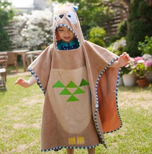 Beach Hooded Towel -  Hooded  Poncho - Brown Owl - Just Kidding