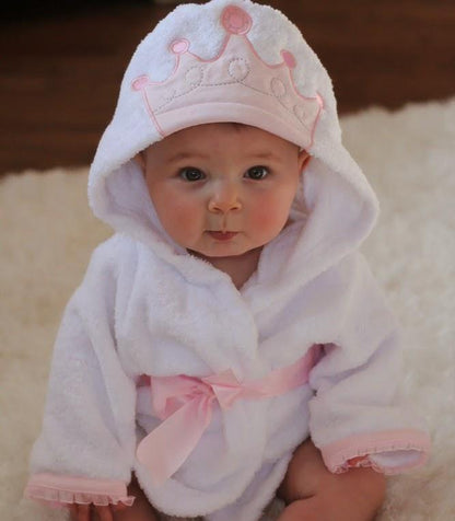 Baby Hooded Bathrobe - Lace Princess - Just Kidding Store