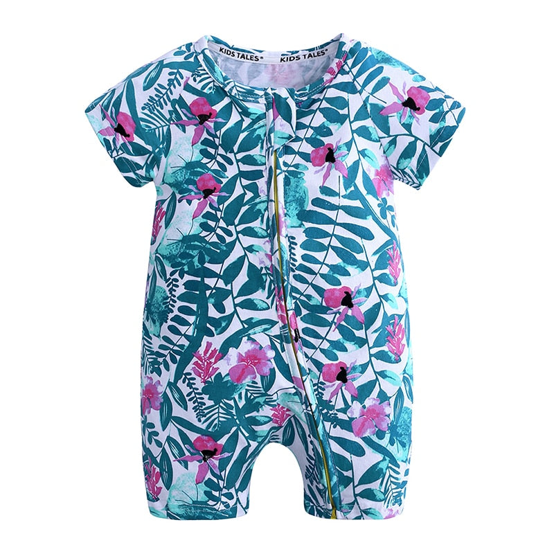 Pink Lilies Baby Toddlers Kids Summer Romper - Just Kidding Store