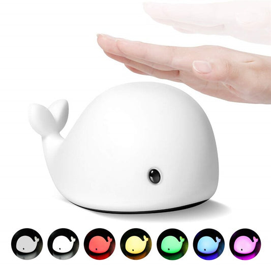 New arrival LED Night Light Motion Sensor Baby USB Cute Whale Rechargeable Children Night Lamp Toy Light Silicone Safety dolphin