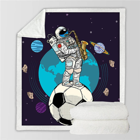Spaceman Outer Space Kids Soft Sherpa Blanket - Just Kidding Store