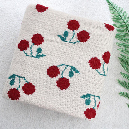Cherry Cotton Blanket Baby Kids Two Layers Blanket - Just Kidding Store