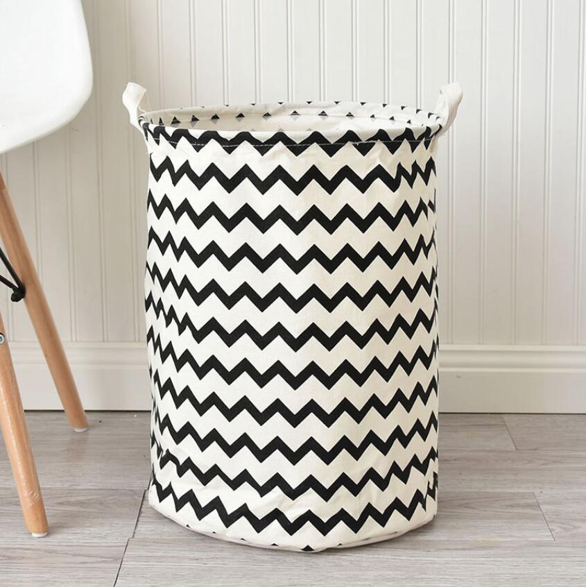 Monochrome Toy Storage Hamper Bag Chevron, Check - Just Kidding Store