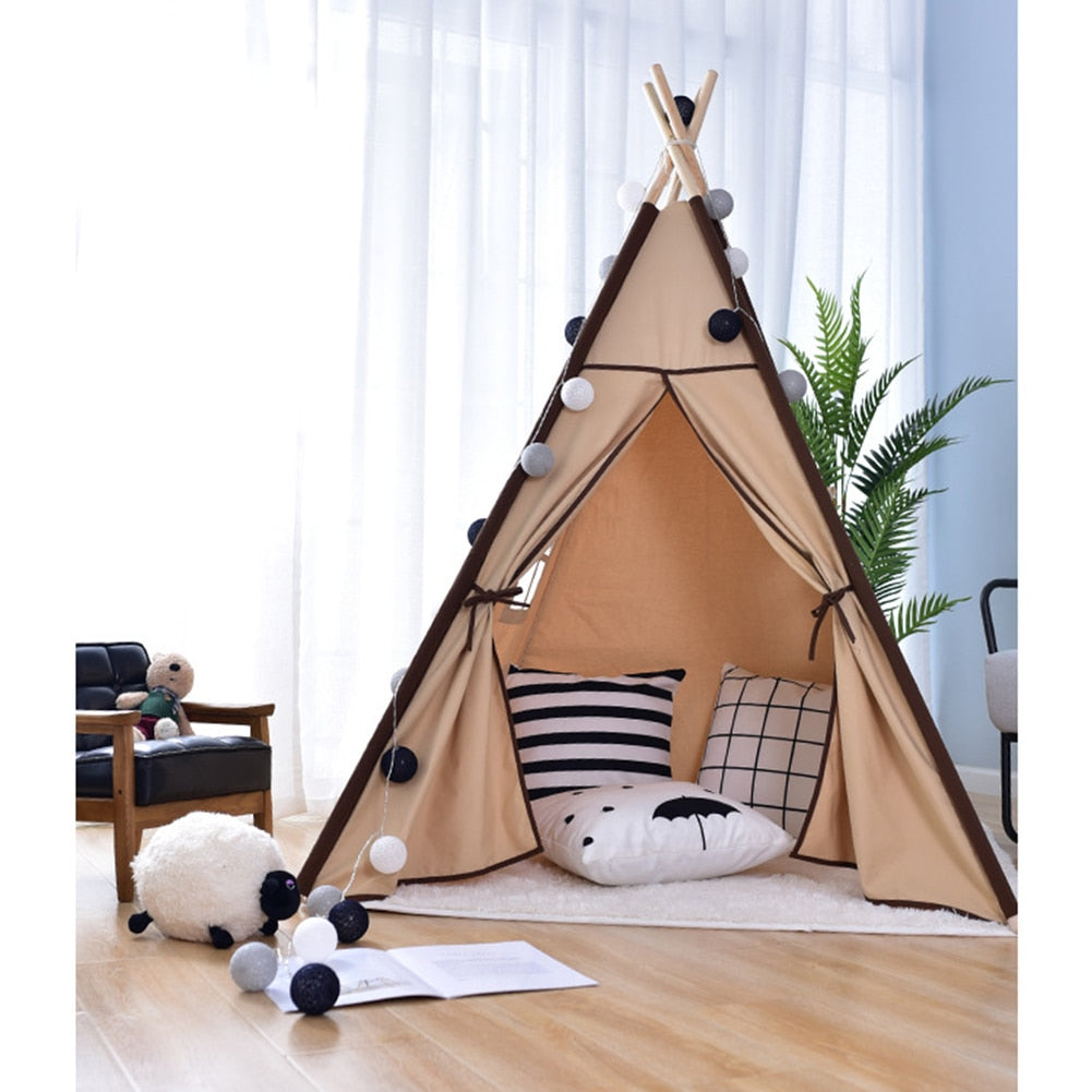 Brown Canvas Teepee Cotton Canvas Kids Play Tent - Just Kidding Store