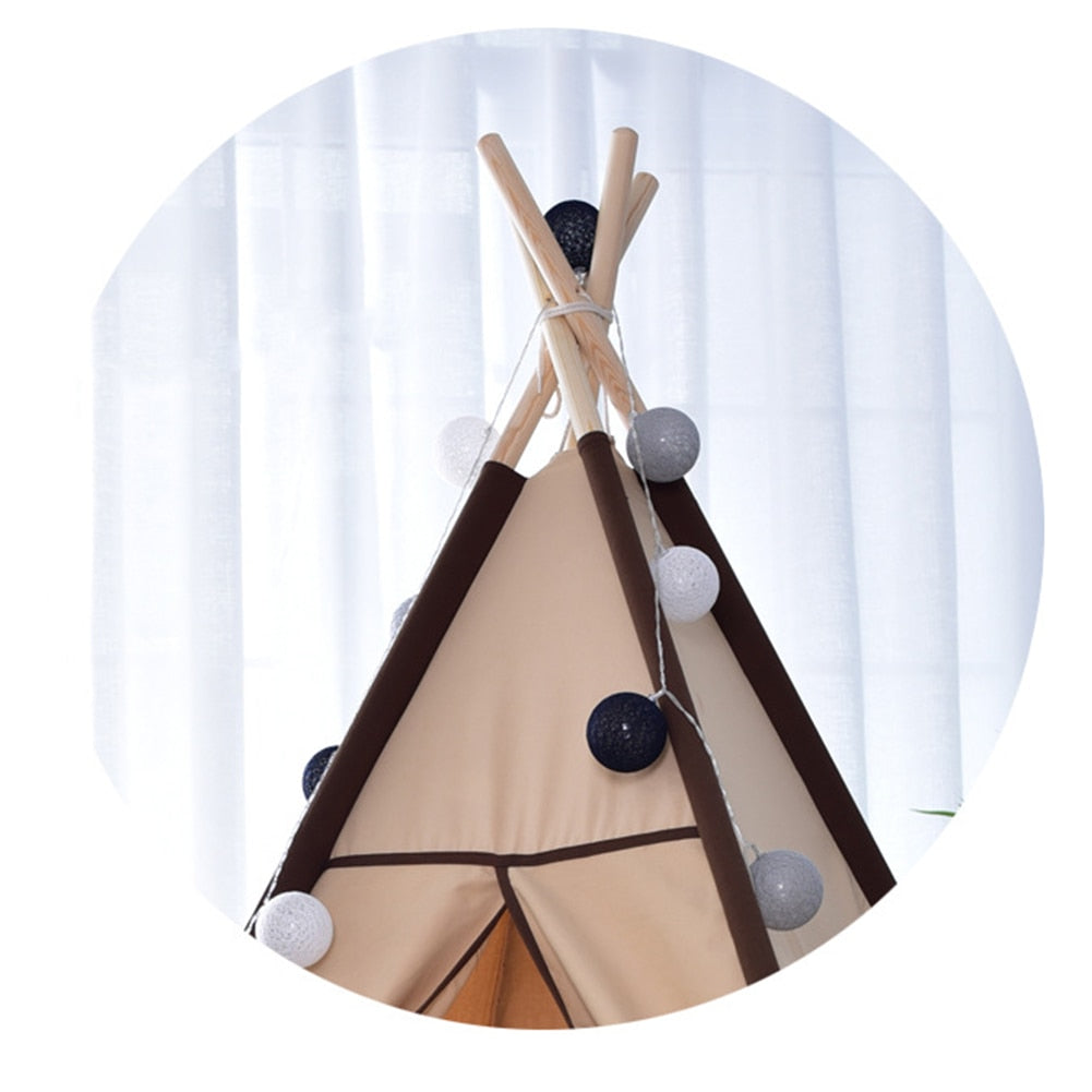 Brown Canvas Teepee Cotton Canvas Kids Play Tent - Just Kidding Store