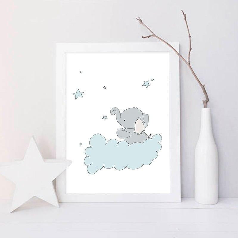 Dreamy Elephant Canvas Wall Art - Nursery Posters - Just Kidding Store