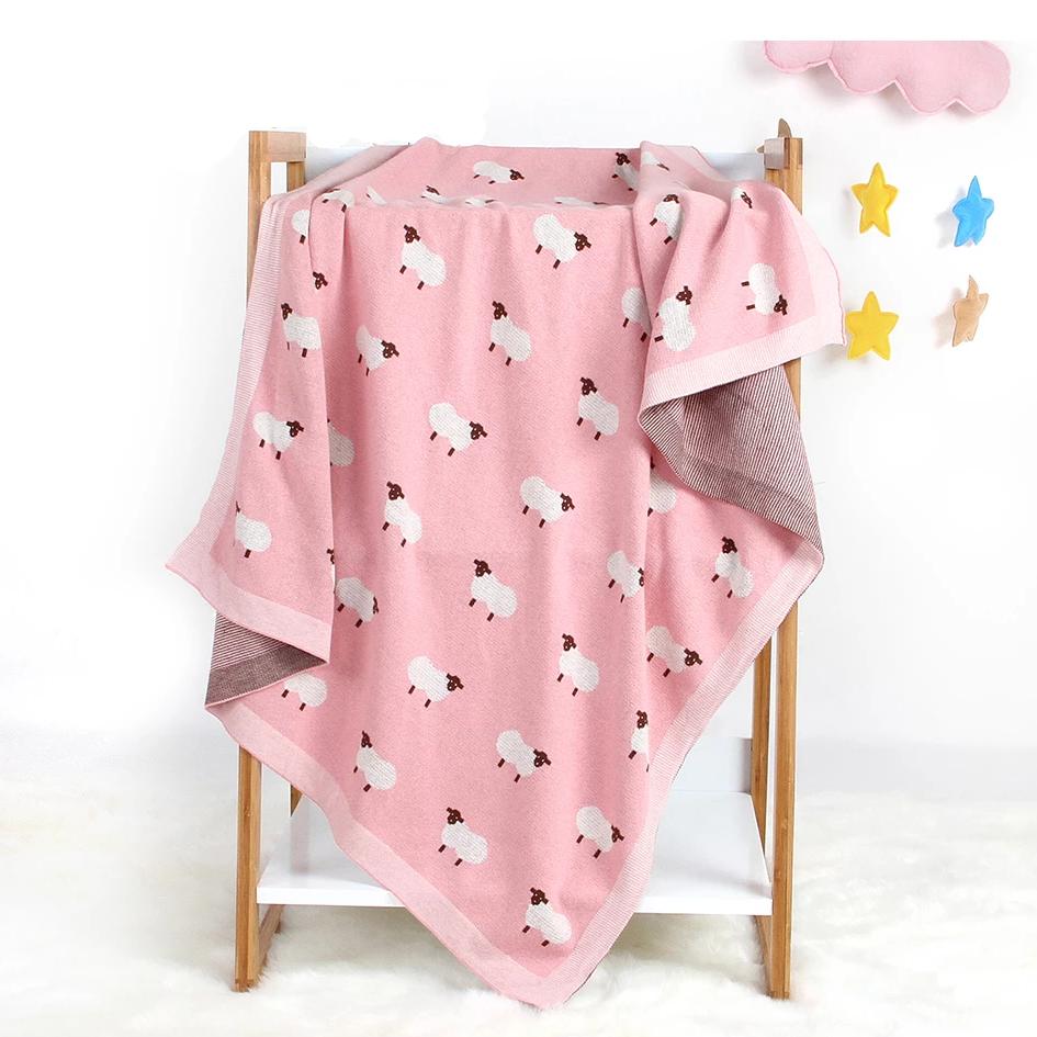 Sheep Baby Kids Cotton Knitted Blanket - Just Kidding Store
