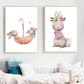 Watercolor Canvas Kids Art Floating Rabbits , Fox - Just Kidding Store
