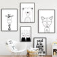 Nordic Canvas Art - Rabbit, Bear, Giraffe, Fox - Just Kidding Store