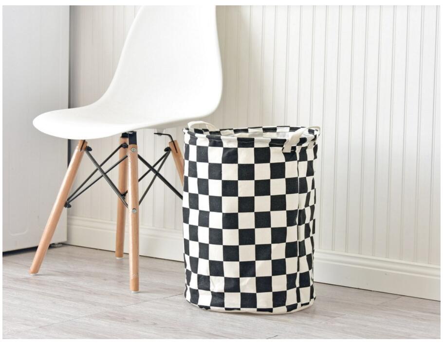 Monochrome Toy Storage Hamper Bag Chevron, Check - Just Kidding Store