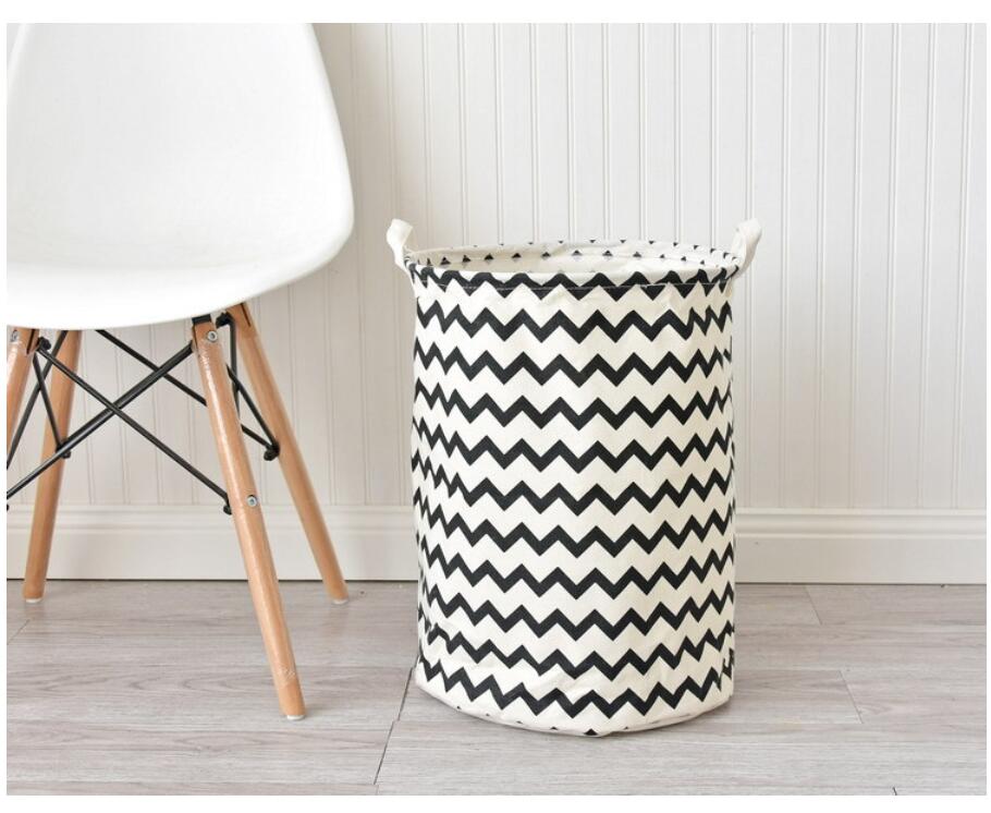 Monochrome Toy Storage Hamper Bag Chevron, Check - Just Kidding Store