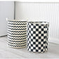 Monochrome Toy Storage Hamper Bag Chevron, Check - Just Kidding Store