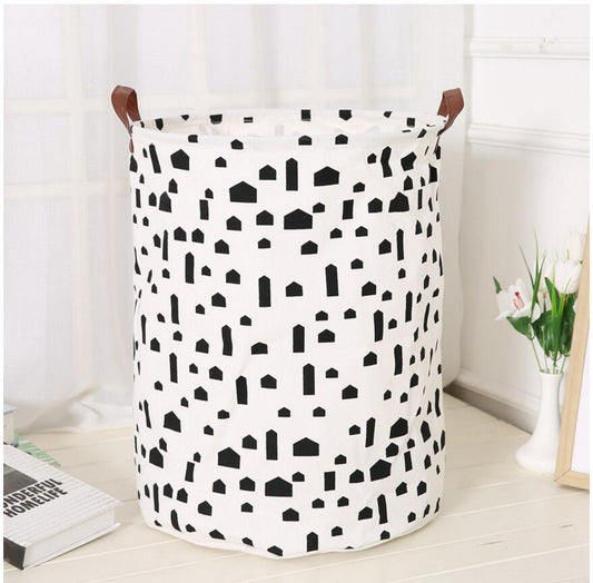 Monochrome Large Toy Storage Hamper Bag - Laundry Basket - Just Kidding Store
