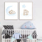 Dreamy Bear Canvas Wall Art - Nursery Posters - Just Kidding Store