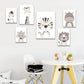 Safari Animals Canvas Art - Zebra, Elephant, Lion, Hippo, Giraffe, Tiger - Just Kidding Store