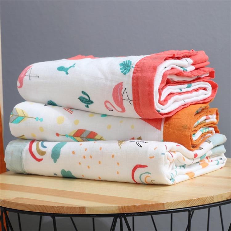 4 Layers Bamboo Fiber Blanket Baby Kids Muslin Wrap - Just Kidding Store