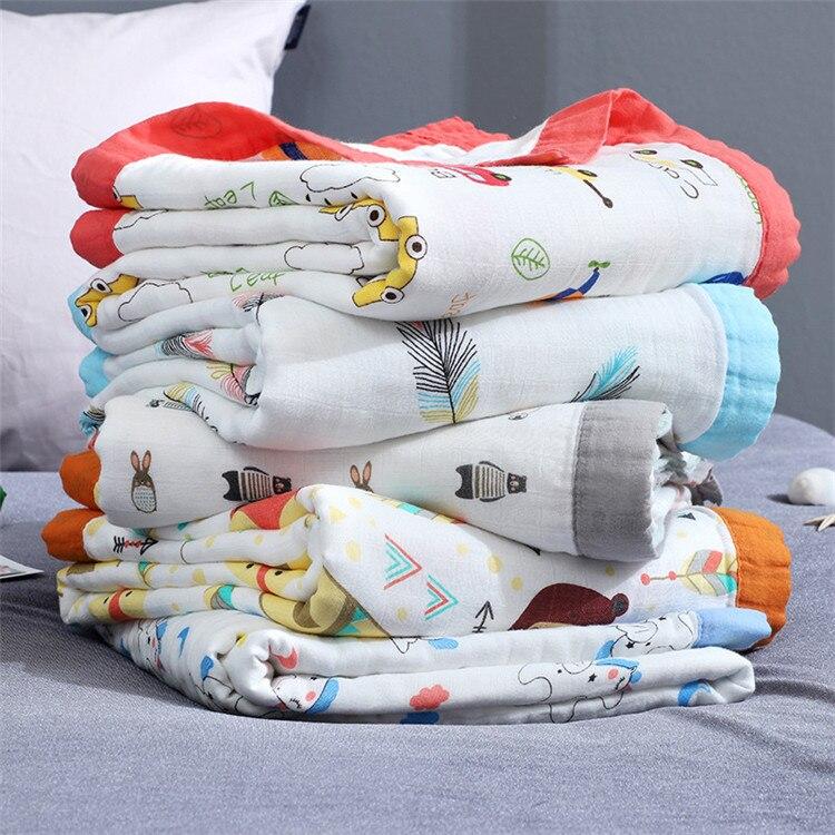 4 Layers Bamboo Fiber Blanket Baby Kids Muslin Wrap - Just Kidding Store