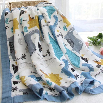 4 Layers Bamboo Fiber Blanket Baby Kids Muslin Wrap - Just Kidding Store