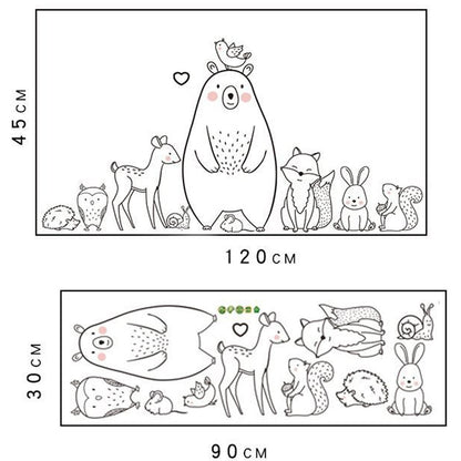 Forest Animals Kids Room Nursery Scandi Wall Sticker - Just Kidding Store