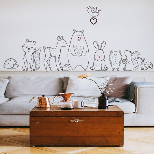 Forest Animals Kids Room Nursery Scandi Wall Sticker - Just Kidding Store