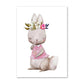 Watercolor Canvas Kids Art Floating Rabbits , Fox - Just Kidding Store