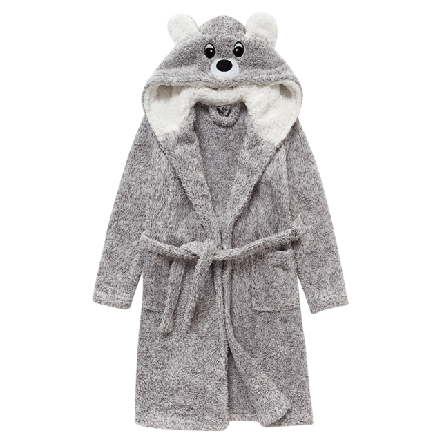 Kids Hooded Chunky Dressing Gown - Bear Kids Robe - Just Kidding Store