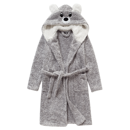 Kids Hooded Chunky Dressing Gown - Bear Kids Robe - Just Kidding Store