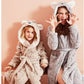 Kids Hooded Chunky Dressing Gown - Bear Kids Robe - Just Kidding Store