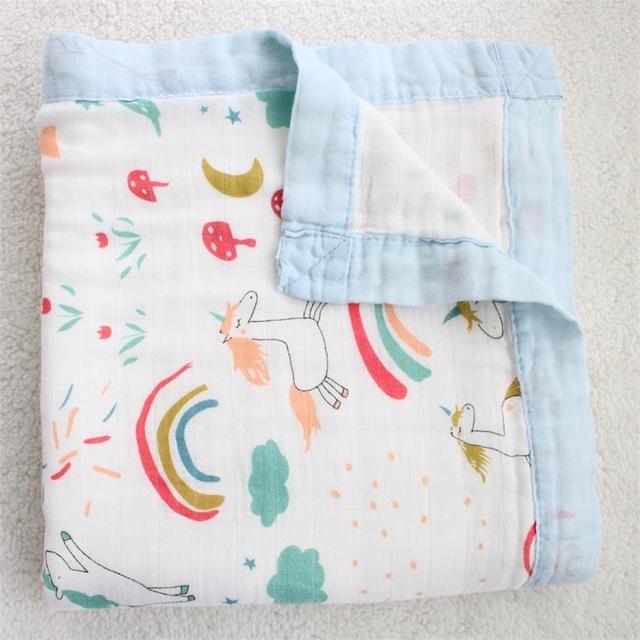 4 Layers Bamboo Fiber Blanket Baby Kids Muslin Wrap - Just Kidding Store