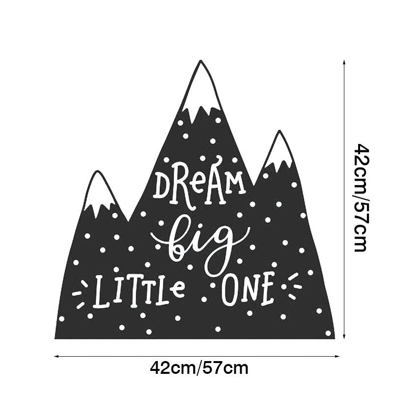 Dream Big Little One Nordic Style Mountain Wall Decal - Just Kidding Store