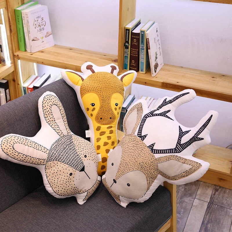 Soft Cushions Elephant Fox Deer Bear Giraffe Rabbit - Just Kidding Store